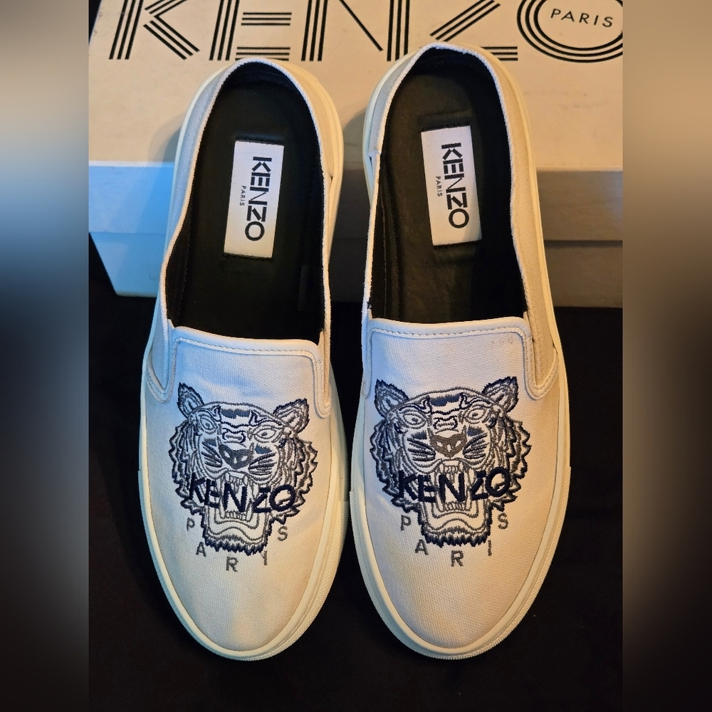 Kenzo Paris K-Skate Mule Sneakers with Tiger Embroidery EC